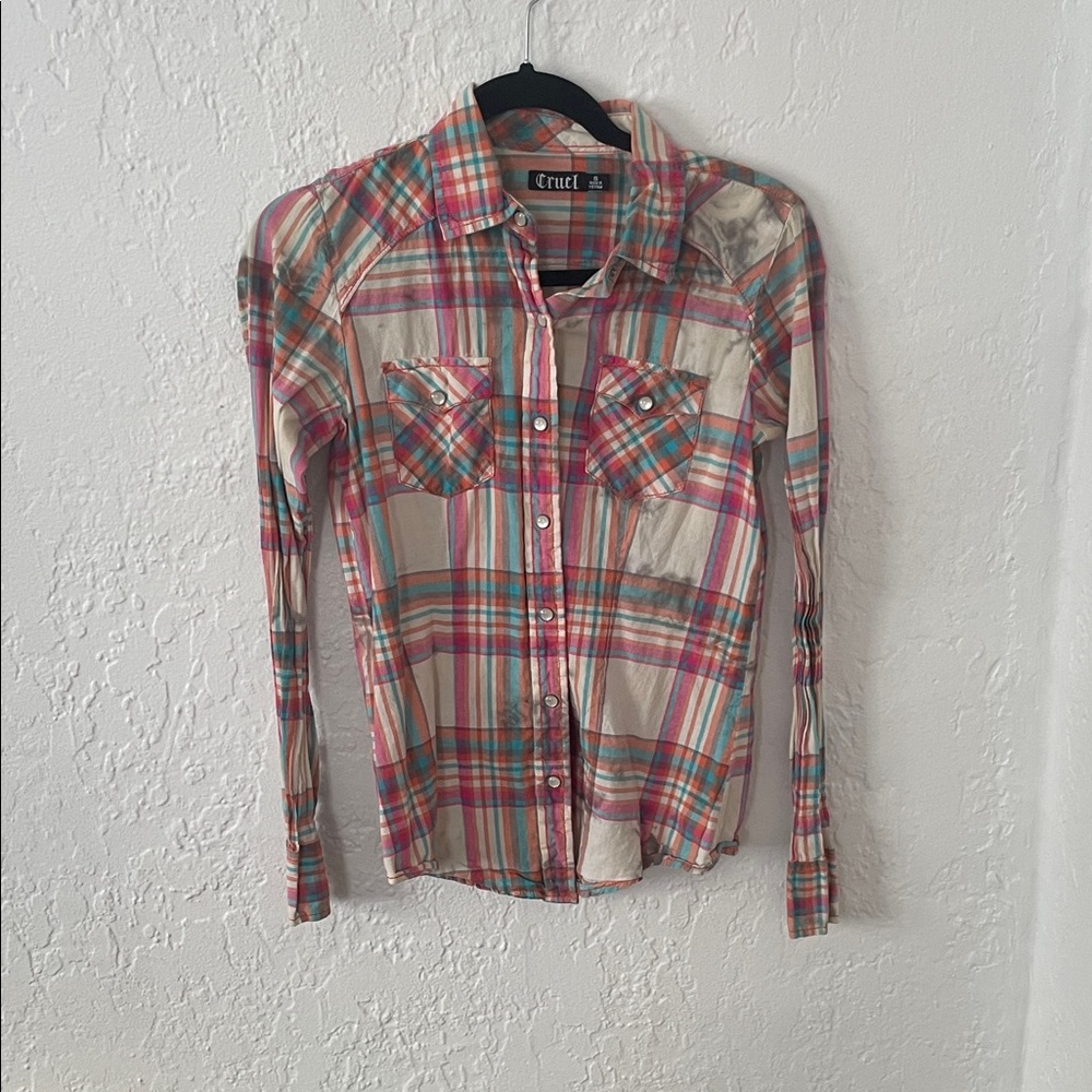 Cruel Girl Multicolor Plaid Shirt